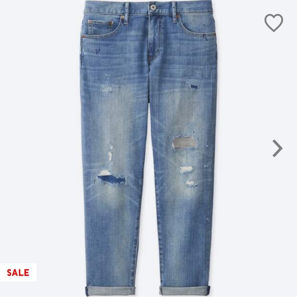 UNIQLO/ WOMEN SLIM BOYFRIEND FIT ANKLE JEANS